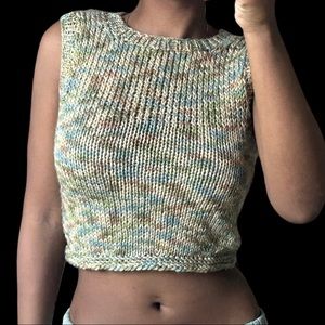 cropped crochet sweater